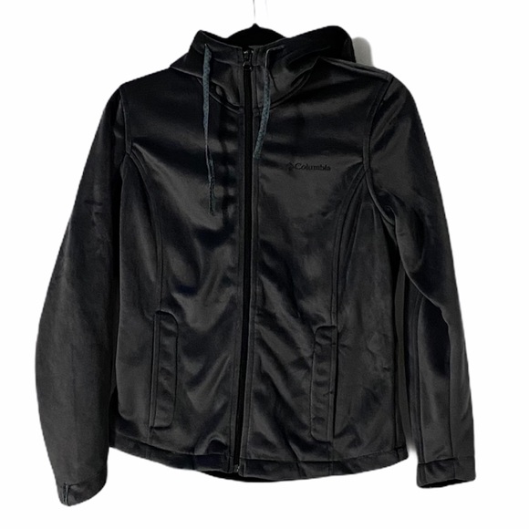 Columbia Dark Grey Velour Zip Up Hoodie SMALL - Picture 1 of 5